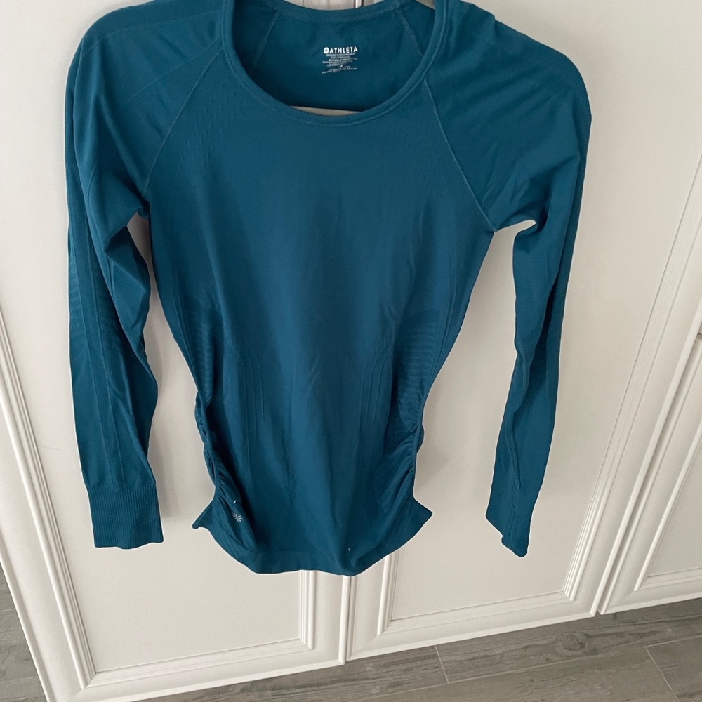 Athleta Speedlight Long Sleeve Top S Turquoise